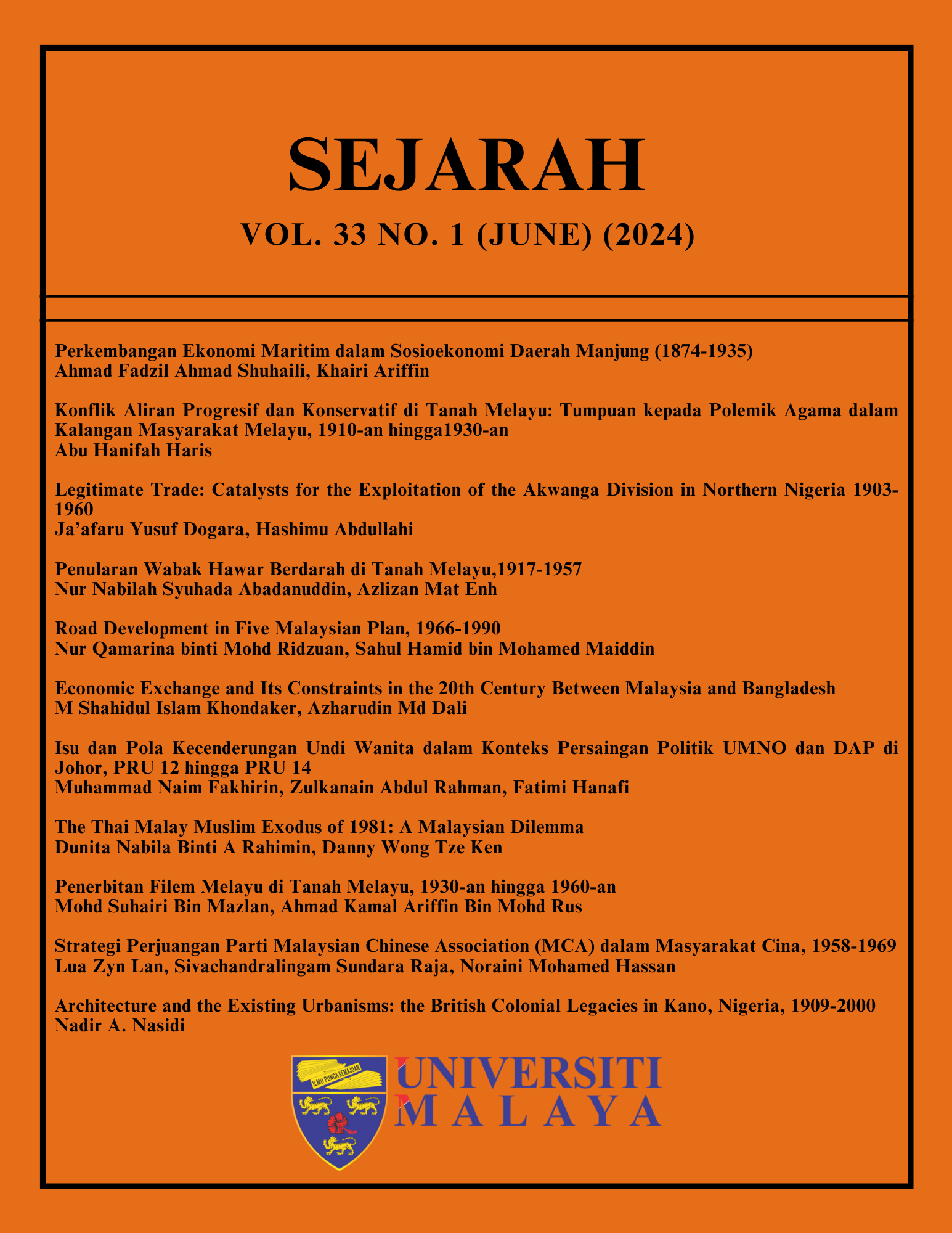 					View Vol. 33 No. 1 (June) (2024): SEJARAH
				